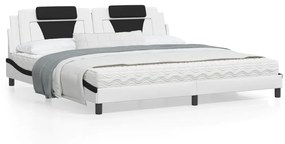 Giroletto con luci led bianco e nero 200x200 cm in similpelle