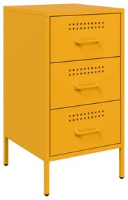 Comodino giallo senape 36x39x68cm in acciaio laminato a freddo