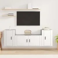 Set Mobili Porta TV 3 pz Bianco in Legno Multistrato 3188510