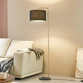 Lampada da terra Hillary Lindby, Nero, Soggiorno / Sala da pranzo, Tessuto / Stoffa / Seta, Moderno, Lampada da terra