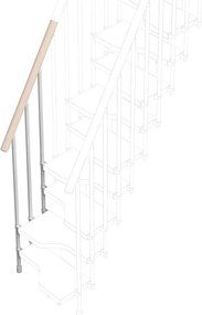 Balaustra in kit IRIS Bria 3GR in acciaio argento, corrimano in legno bianco, L 120 cm fissaggio a parete