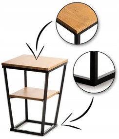 Tavolino EXPAND 57x40 cm nero/marrone