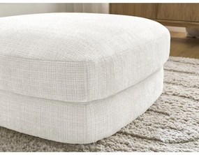 Poggiapiedi bianco con rivestimento in ciniglia Leonore – Bobochic Paris