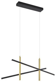 Lampada a sospensione di design X nera con oro con LED dimmerabile a 3 livelli - Joy