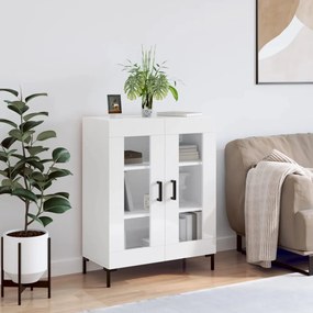 Credenza 69,5x34x90 Cm İn Legno Multistrato Bianco Lucido /