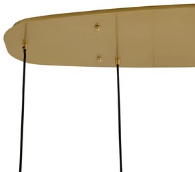 Lampada a sospensione Hotel Chic ottone con vetro ambrato 5 luci - Gus