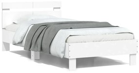 Giroletto con Testiera Bianco 100x200 cm in Legno Multistrato
