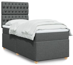Giroletto A Molle Con Materasso Grigio Scuro 100x200 Cm Tessuto /