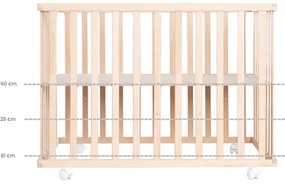 Lettino di colore naturale con altezza regolabile e ruote 75x100 cm Style – Roba