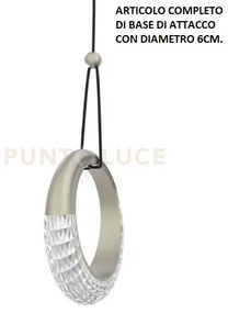 Miley-s1 p sospensione 1 luce con base a led 12w  anello luminoso d...