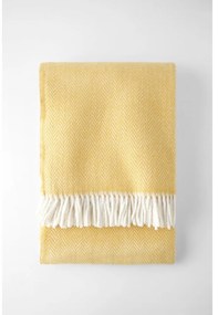 Plaid giallo miele con contenuto di cotone , 140 x 180 cm Skyline - Euromant