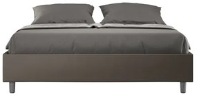 Letto matrimoniale contenitore imbottito 160x190 similpelle cappuccino Azelia