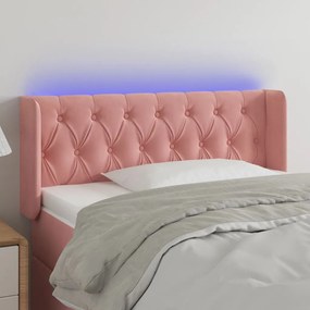 Testiera A Led Rosa 93x16x78/88 Cm İn Velluto /