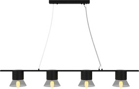 Lampadario a Sospensione 4xE14 in Pietra Nera