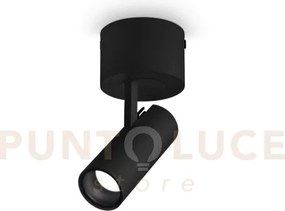 Play spot led 3000k 7w 520 lm orientabile 7x14cm nero