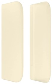 Testiera ad orecchio crema 103x16x78/88 cm in similpelle