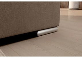 Divano angolare marrone allungabile/con contenitore (con penisola a destra/a L) e rivestimento in velluto Sado – ELTAP