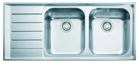 Lavello integrato 2 vasche in inox argento FRANKE Neptune plus L 51 x L 116 cm