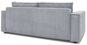 Divano letto in velluto a coste grigio chiaro 245 cm Nihad - Bobochic Paris