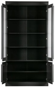 Vetrina nera in pino massiccio 110x215x44 cm Organize – WOOOD