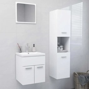 Set Mobili Da Bagno Bianco İn Legno Multistrato /