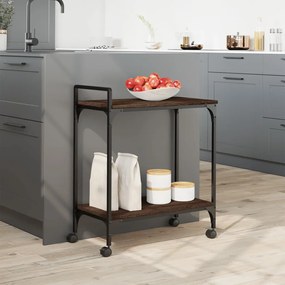 Carrello cucina rovere marrone 60,5x31x72,5cm legno multistrato