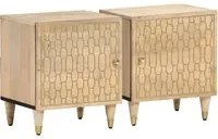 Comodini 2pz 40x33x46 cm in Legno Massello di Mango 358245