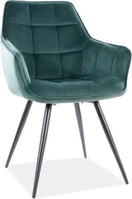 Sedia Lilia in velluto verde - L59 x H45 x H90 cm