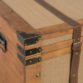 Set di Bauli 90 x 47 x 45 cm Tessuto Sintetico Legno (3 Pezzi)