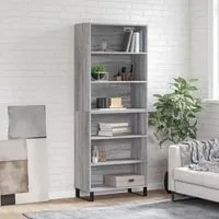 Credenza Grigio Sonoma 69,5x32,5x180 cm Legno Multistratocod mxl 101518