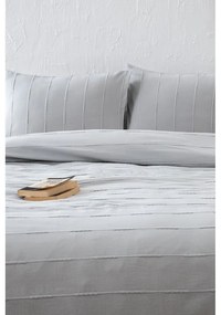 Set con copriletto e federa grigio in cotone 210x220 cm Sedef – Mijolnir
