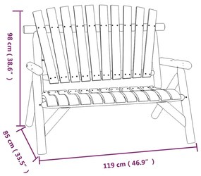 Set Divani da Giardino 3 pz in Legno Massello di Abete