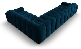 Divano angolare in velluto blu scuro (angolo destro) Kendal - Micadoni Home