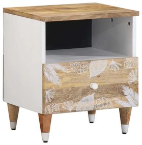 Comodino 40x33x46 Cm İn Legno Massello Di Mango /
