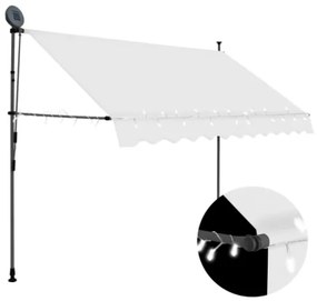 Tenda da Sole Retrattile Manuale con LED 250 cm Crema