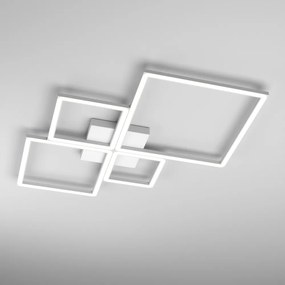 Plafoniera Moderna Quadrata Four Squares Alluminio Bianco Led 90W