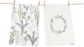 Set di 2 asciugamani in cotone 50x70 cm Christmas Twigs - Butter Kings