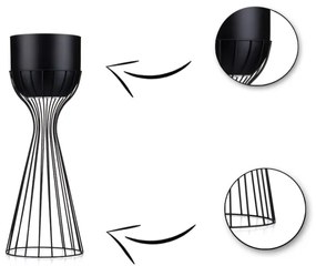 Vaso da fiori in metallo LOFT 46x20 cm nero