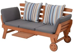 Panca da giardino marrone in legno massiccio Rincon – Garden Pleasure