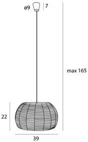 MAXLIGHT P0583 - Lampadario a sospensione con filo PRASLIN 1xE27/15W/230V diametro 39 cm beige
