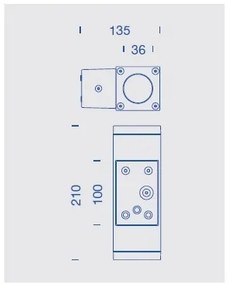 Platek tetra 75 applique da esterno a una luce colore alluminio