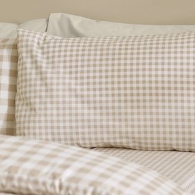 Set copripiumino e federa beige per letto singolo 135x200 cm Bamford Gingham Check – Catherine Lansfield