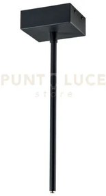 Asta per sospensione rigida per binario con rosone nero h.45,5cm