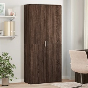 Credenza Rovere Marrone 80x35x180 Cm İn Legno Multistrato /