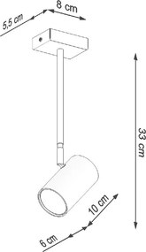 Faretto nero 6x10 cm Jones – Sollux