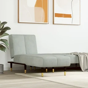 Chaise longue in velluto grigio chiaro