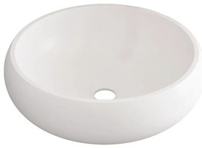 Lavabo da appoggio RONDO SANYCCES tondo in resina bianco opaco piletta non inclusa