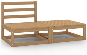 Set Divani da Giardino 2 pz Miele in Legno Massello di Pino