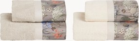 Set di 4 asciugamani in cotone Calipso