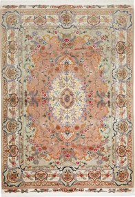 Tabriz Tappeto 210 x 150 Rosso (Iran) Annodato A Mano